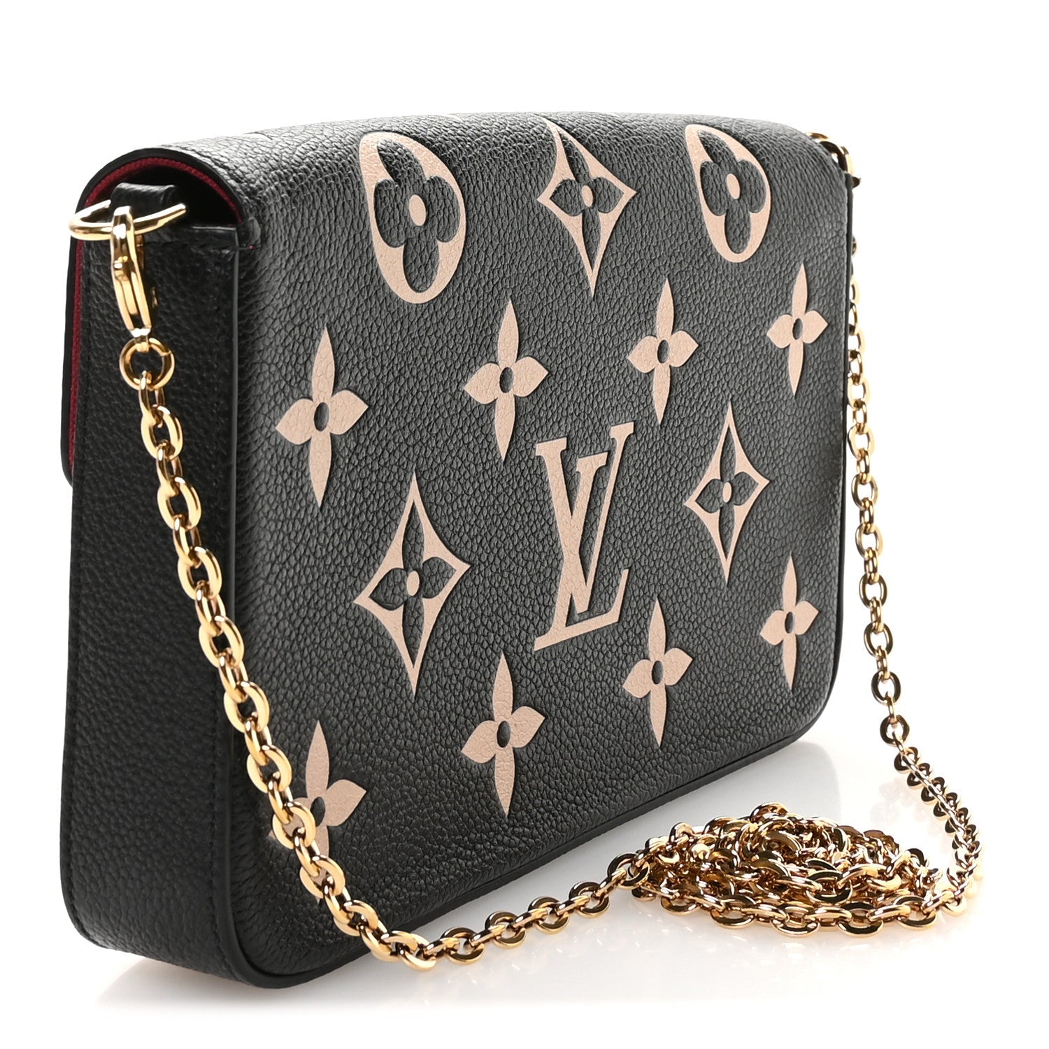 Louis Vuitton Empreinte Monogram Giant Felicie Pochette Black Beige