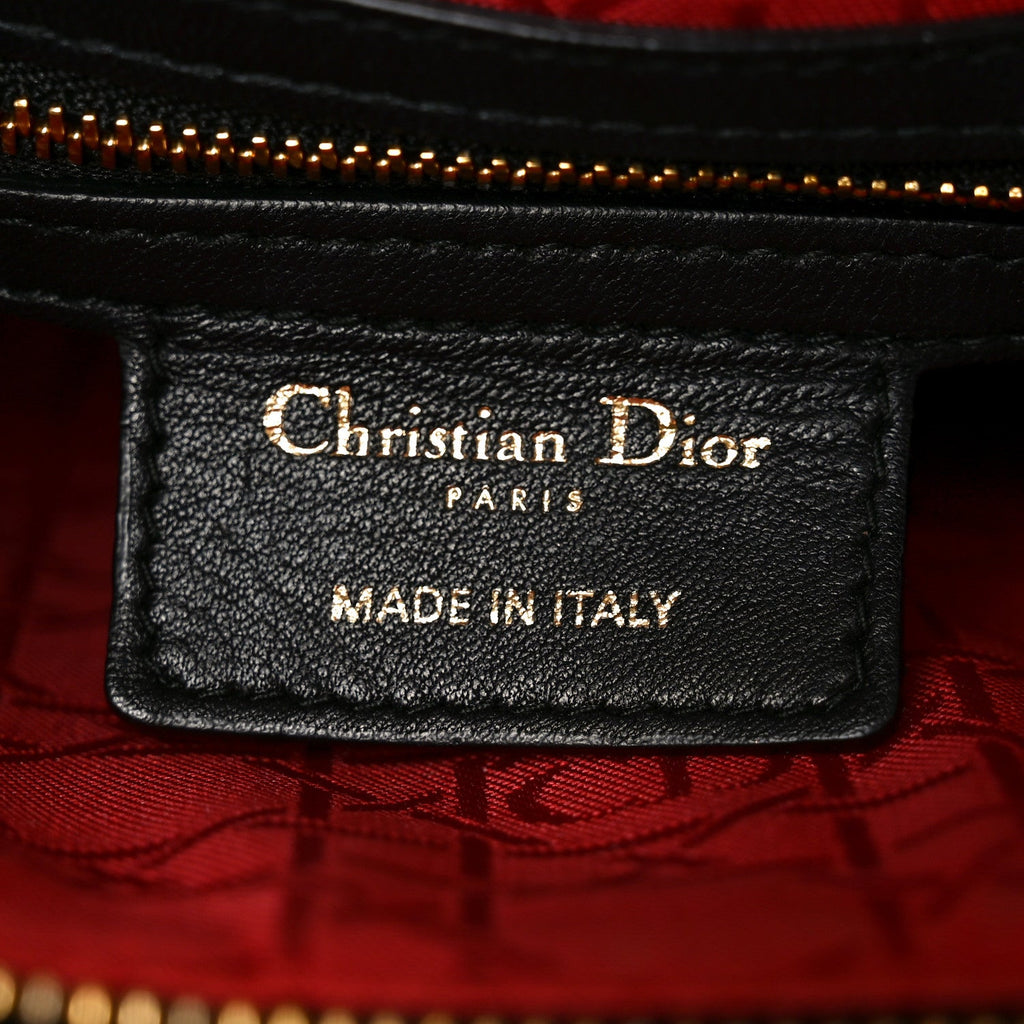 Christian Dior Lambskin Cannage Large Lady Dior Black