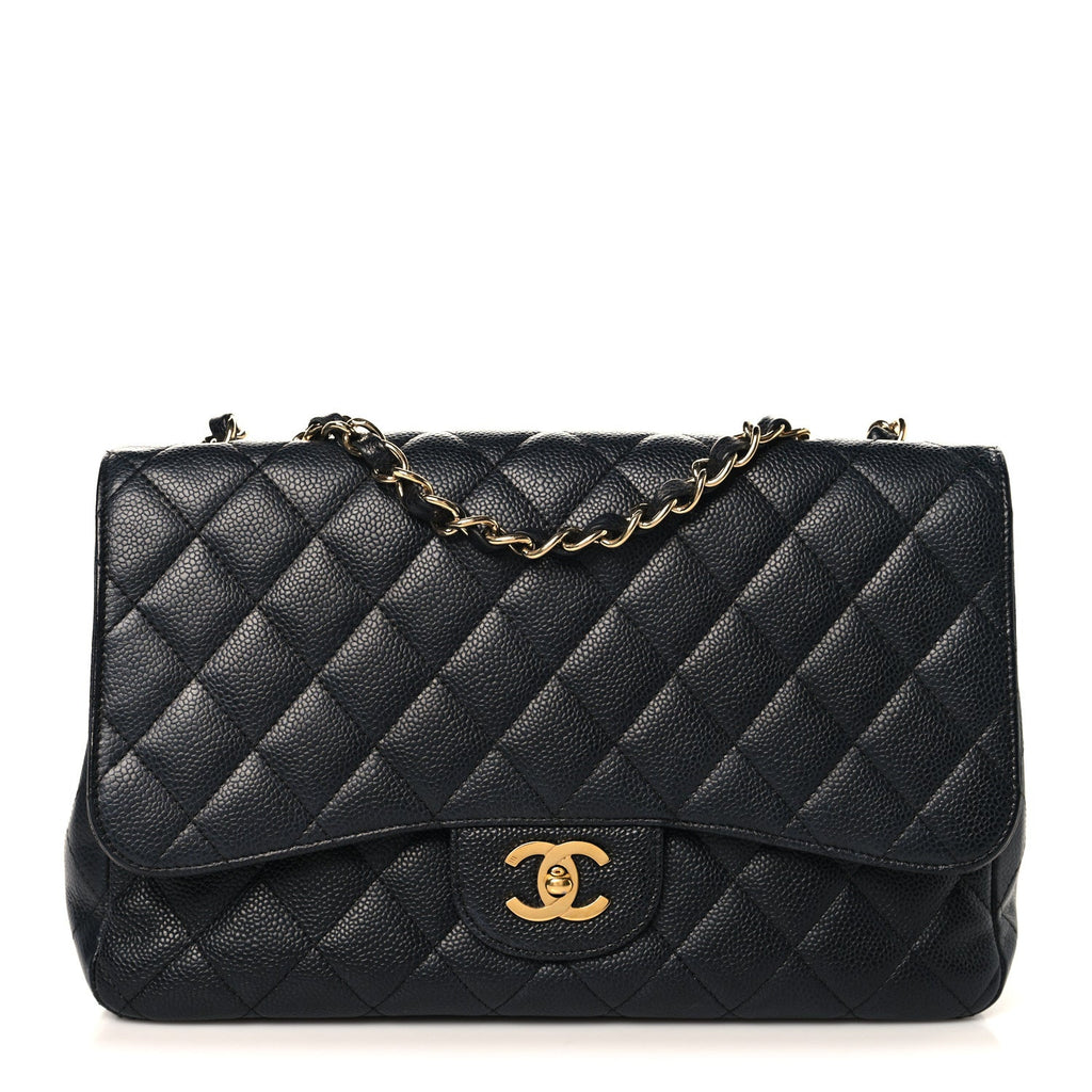 Chanel Caviar Quilted Jumbo Single Flap Black