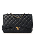 Chanel Caviar Quilted Jumbo Single Flap Black