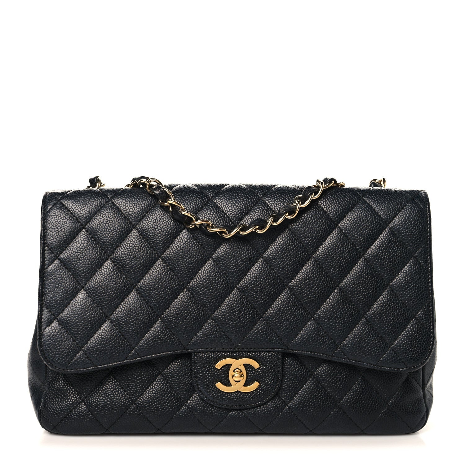 Chanel Caviar Quilted Jumbo Single Flap Black