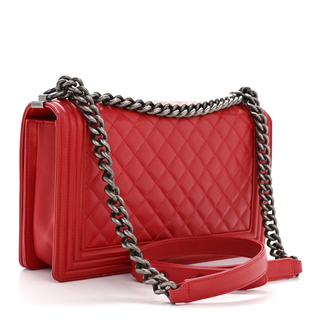 Chanel Calfskin Quilted New Medium Boy Flap Red