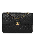 Chanel Lambskin Quilted Medium Single Flap Black
