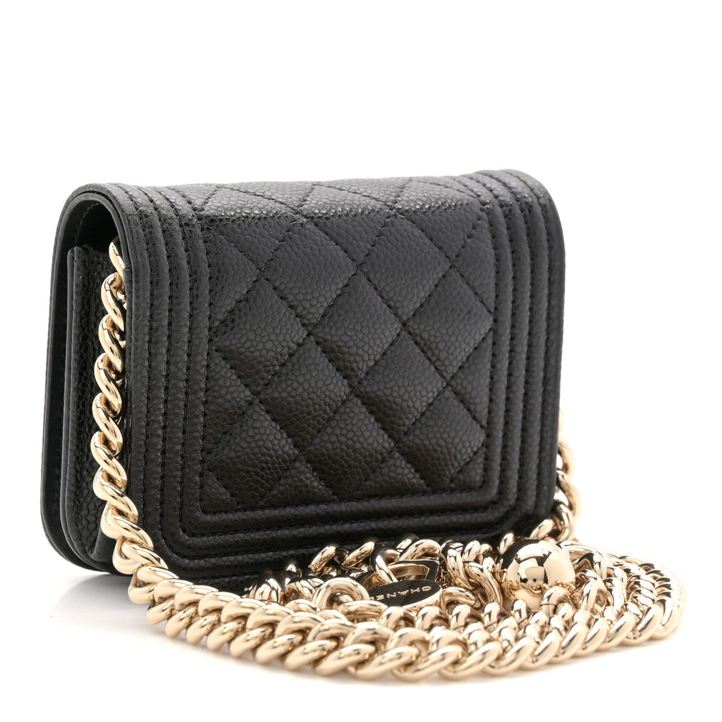 Chanel Caviar Quilted Boy Flap Waist Belt Bag Black