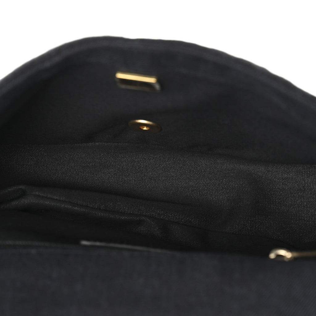 Chanel Denim Quilted Denim Mood Large Flap Black Multicolor