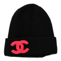 Cashmere CC Beanie Hat Black Pink