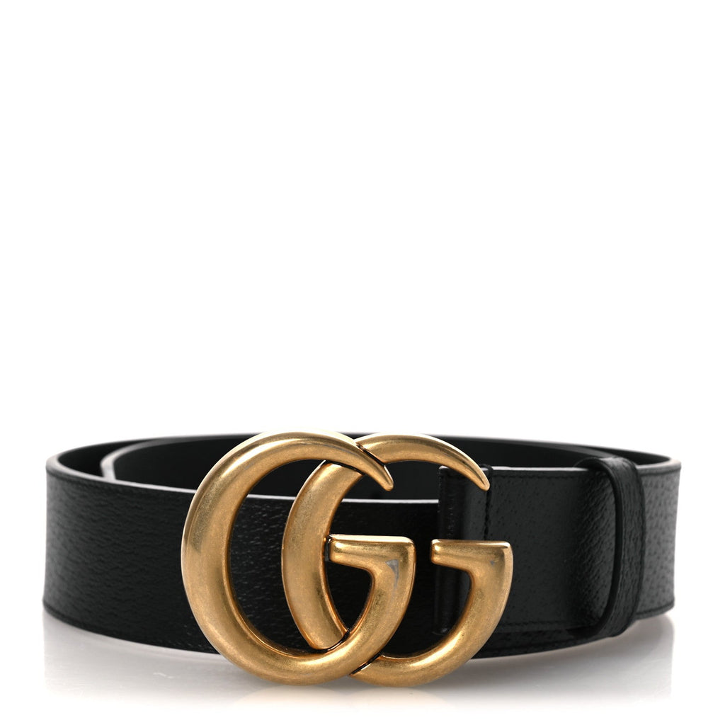 Gucci Textured Calfskin Double G 40mm Belt 80 32 Black