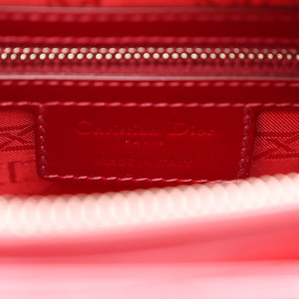 Christian Dior Patent Cannage Medium Lady Dior Red