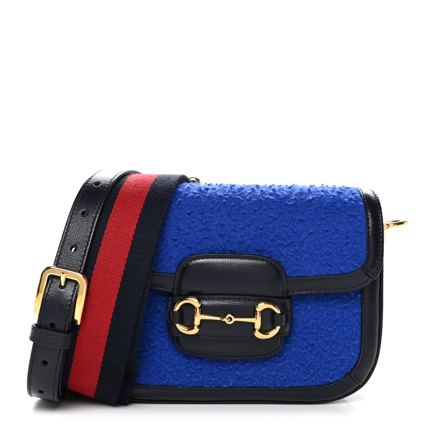 Gucci Casy Wool Azalea Calfskin Mini Horsebit 1955 Shoulder Bag Blue China