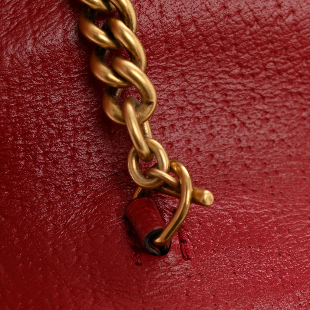Gucci GG Supreme Monogram Web Queen Margaret Chain Wallet Red