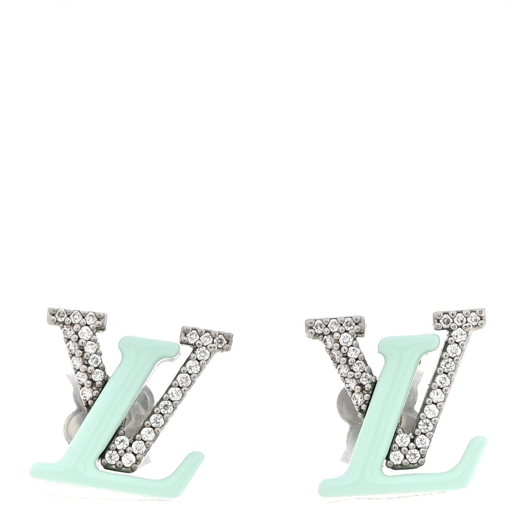 Louis Vuitton Crystal LV Iconic Sweety Earrings Blue