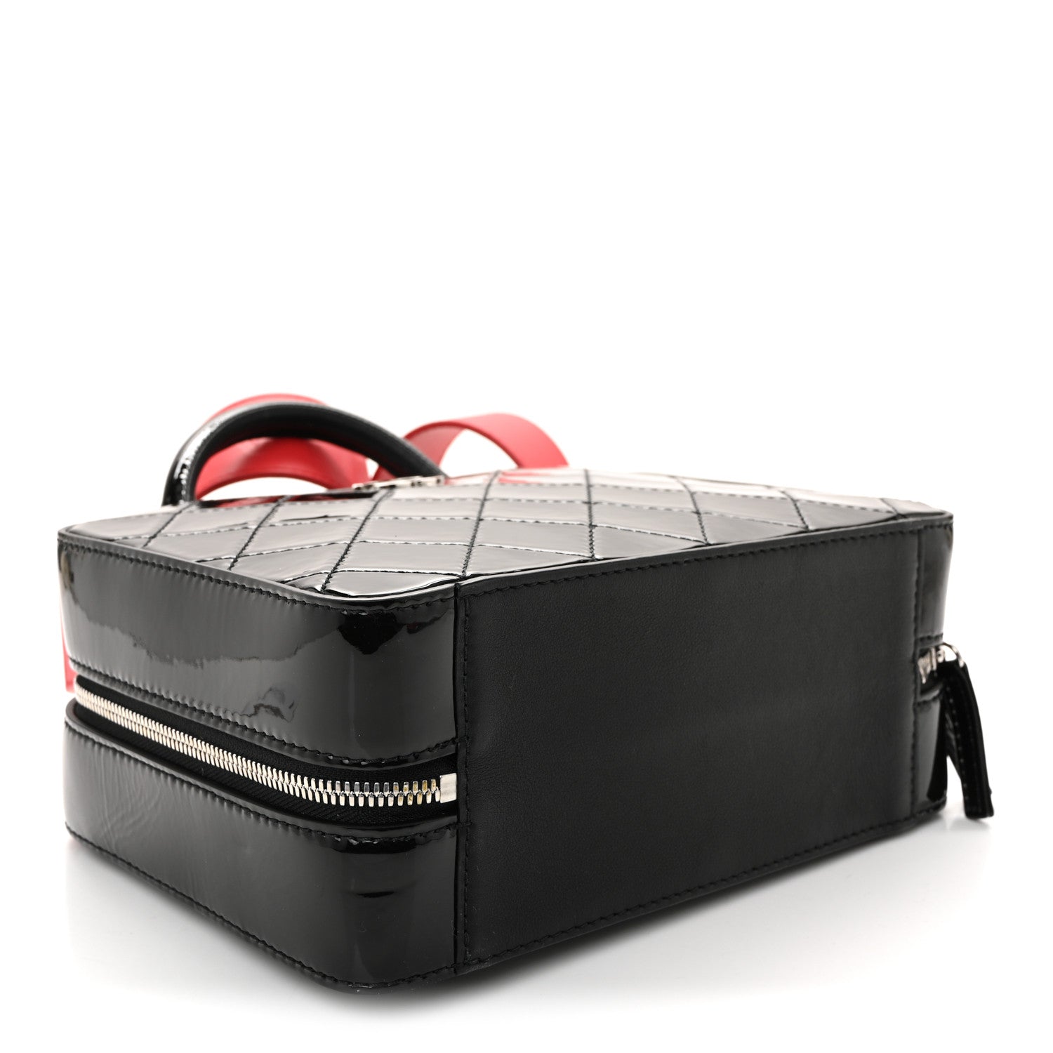 Chanel Patent Quilted Travel Kit Vanity Case Black