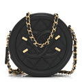 Chanel Caviar Quilted Round Filigree Crossbody Black