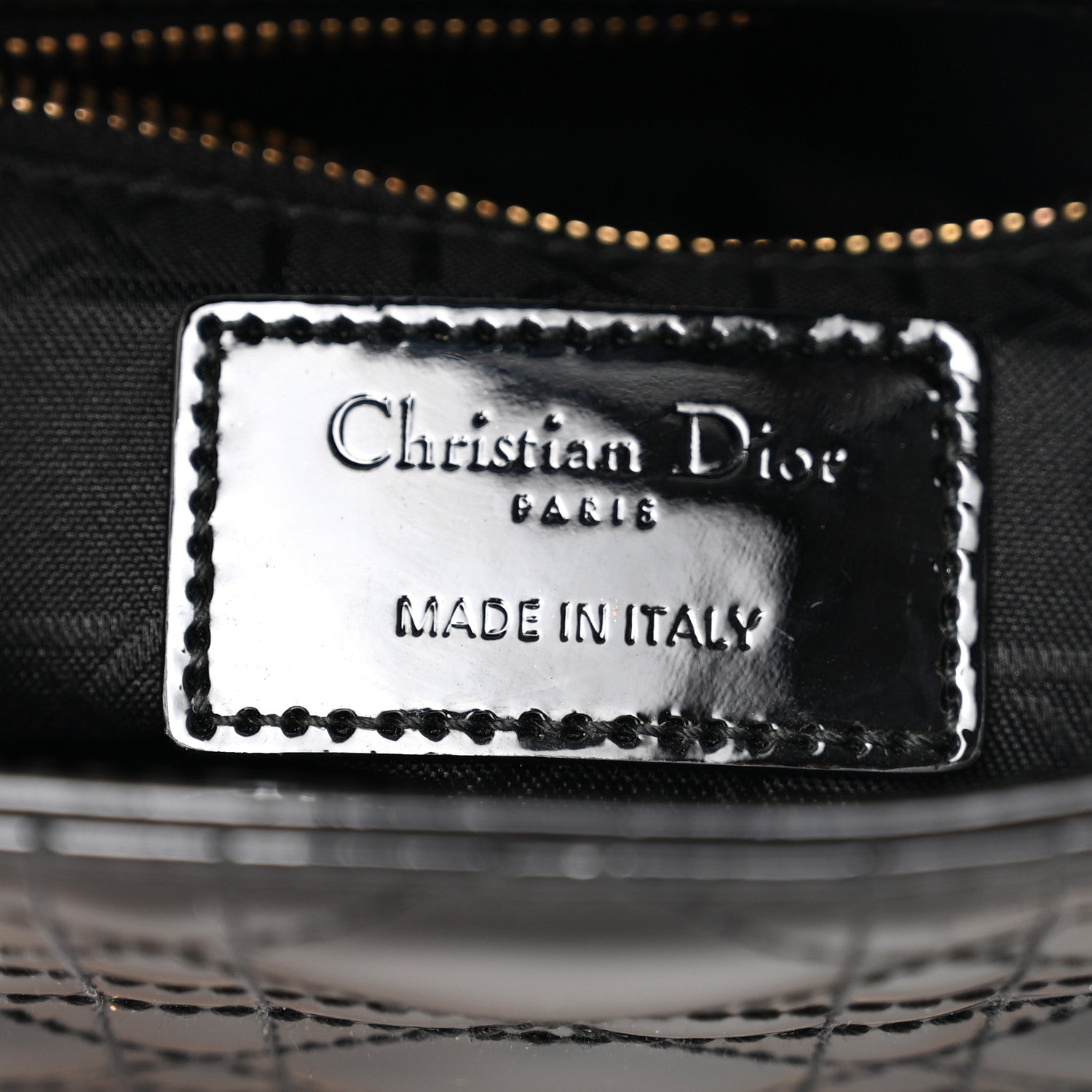 Christian Dior Patent Cannage Mini Lady Dior Black