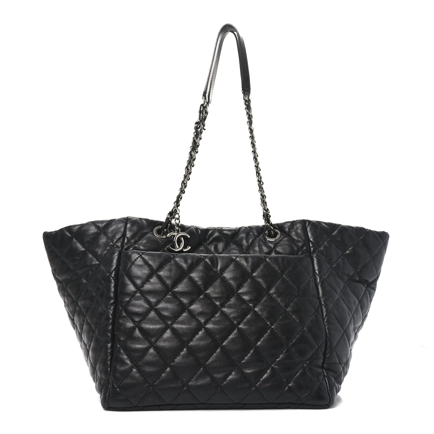 Chanel Lambskin Quilted Week End on Mars Tote Black