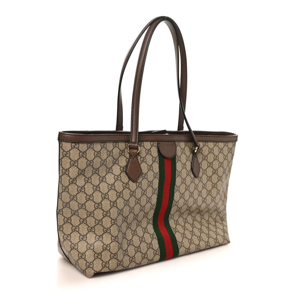 Gucci GG Supreme Monogram Medium Ophidia Shopping Tote Brown
