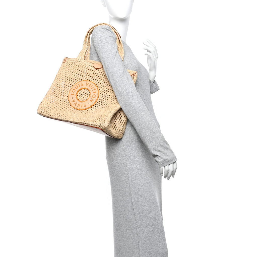 Louis Vuitton Raffia Calfskin By The Pool OnTheGo MM Natural
