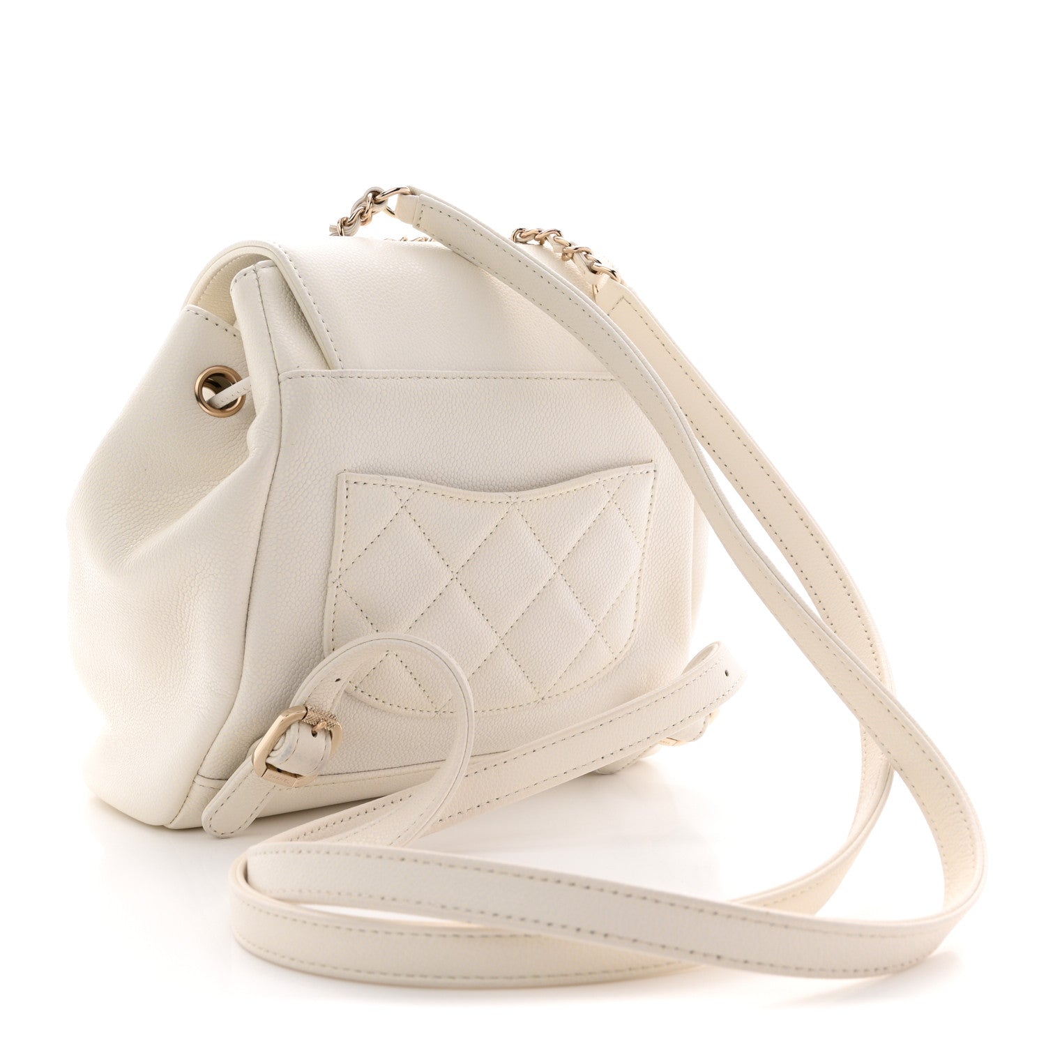 Chanel Caviar Quilted Mini Business Affinity Backpack White