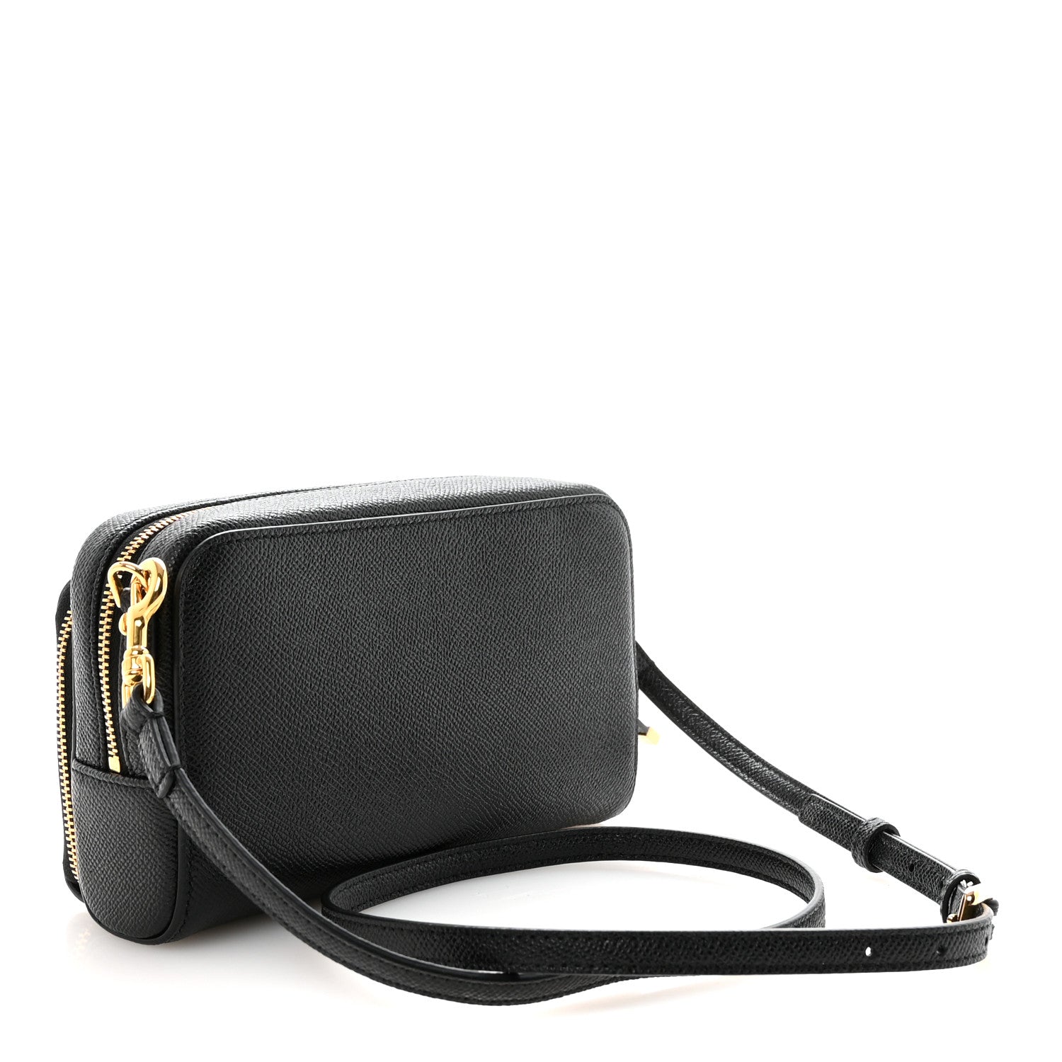 Christian Dior Grained Calfskin Caro Double Pouch Black