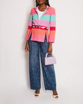 Chanel Cruise 2016 Multi-Coloured Tweed Jacket With Matching Rushed Silk Belt Size FR 36 (UK 8)