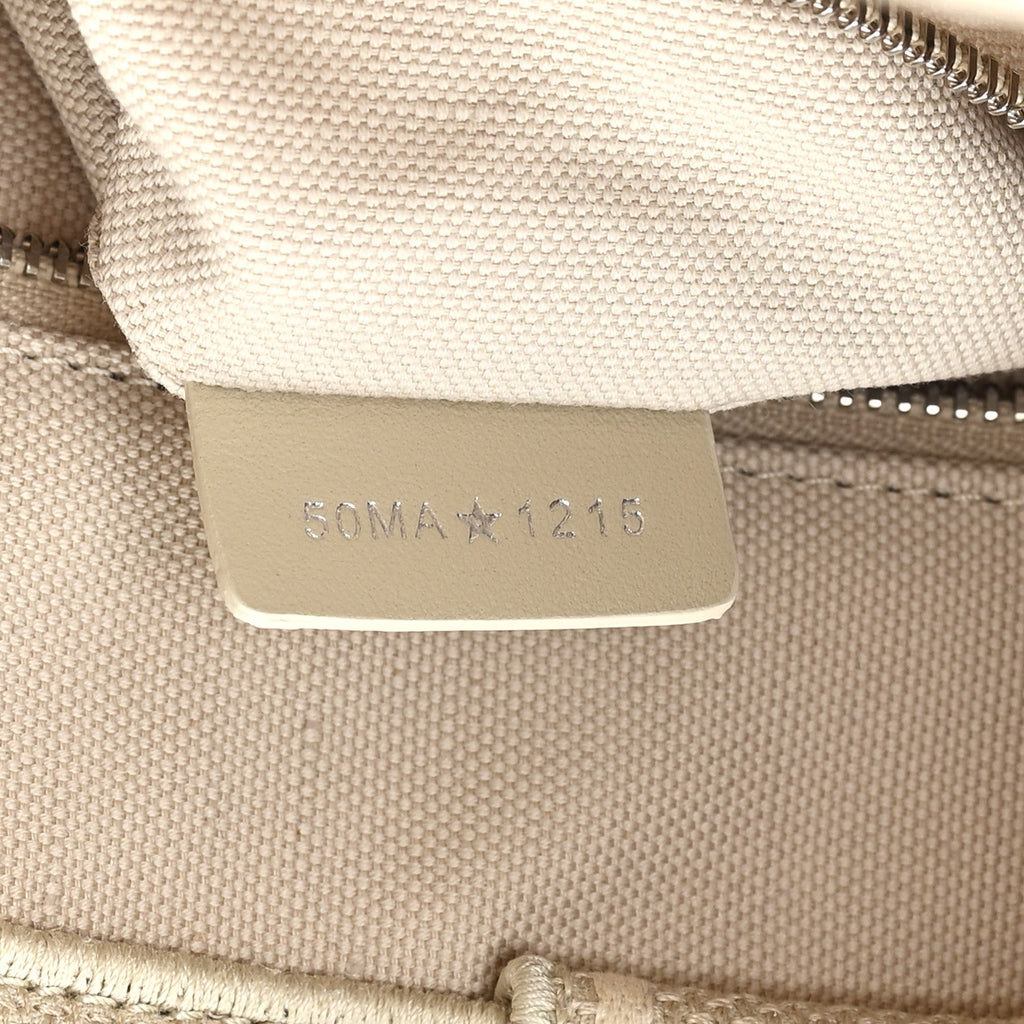 Christian Dior Canvas Embroidered Medium Book Tote With Strap Beige Pink Black