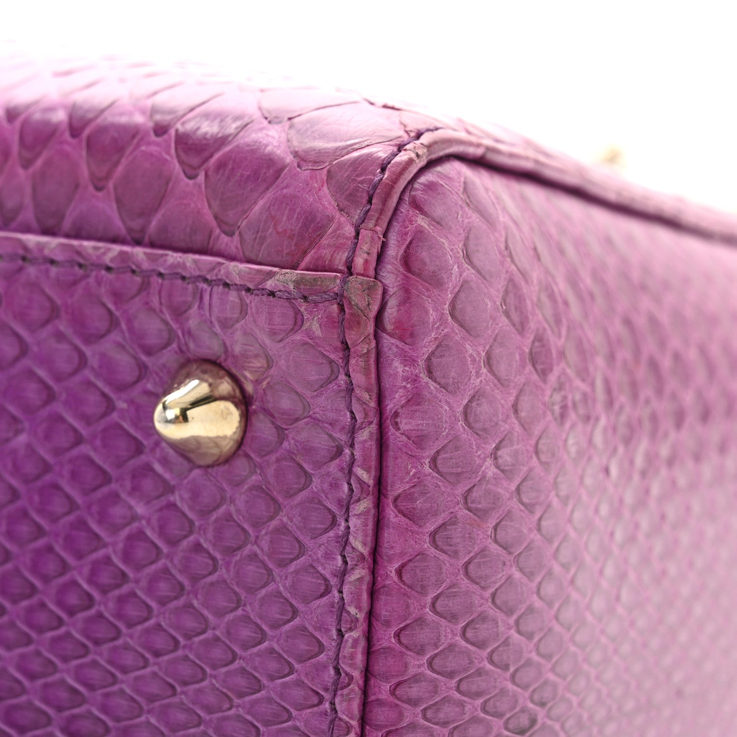Christian Dior Snakeskin Medium Lady Dior Purple