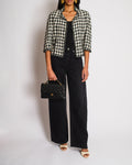 Chanel 08P Houndstooth Beige and Black Tweed Jacket With 3/4 Sleeves Size FR 36 (UK 8)