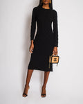 Chanel Black Long Sleeve Quilted Maxi Dress with CC Logo Detail Size FR 38 (UK 10)