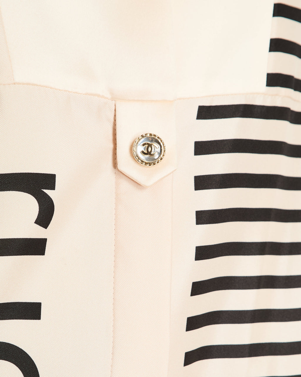 Chanel 21/S Ivory 31 Rue Cambon Stripe Panelled Long Sleeve Dress Size FR 36 (UK 8)