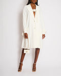 Chanel White Single Breasted Coat with Buckle Closure and CC Logo Button Detail Size FR 36 (UK 8)
