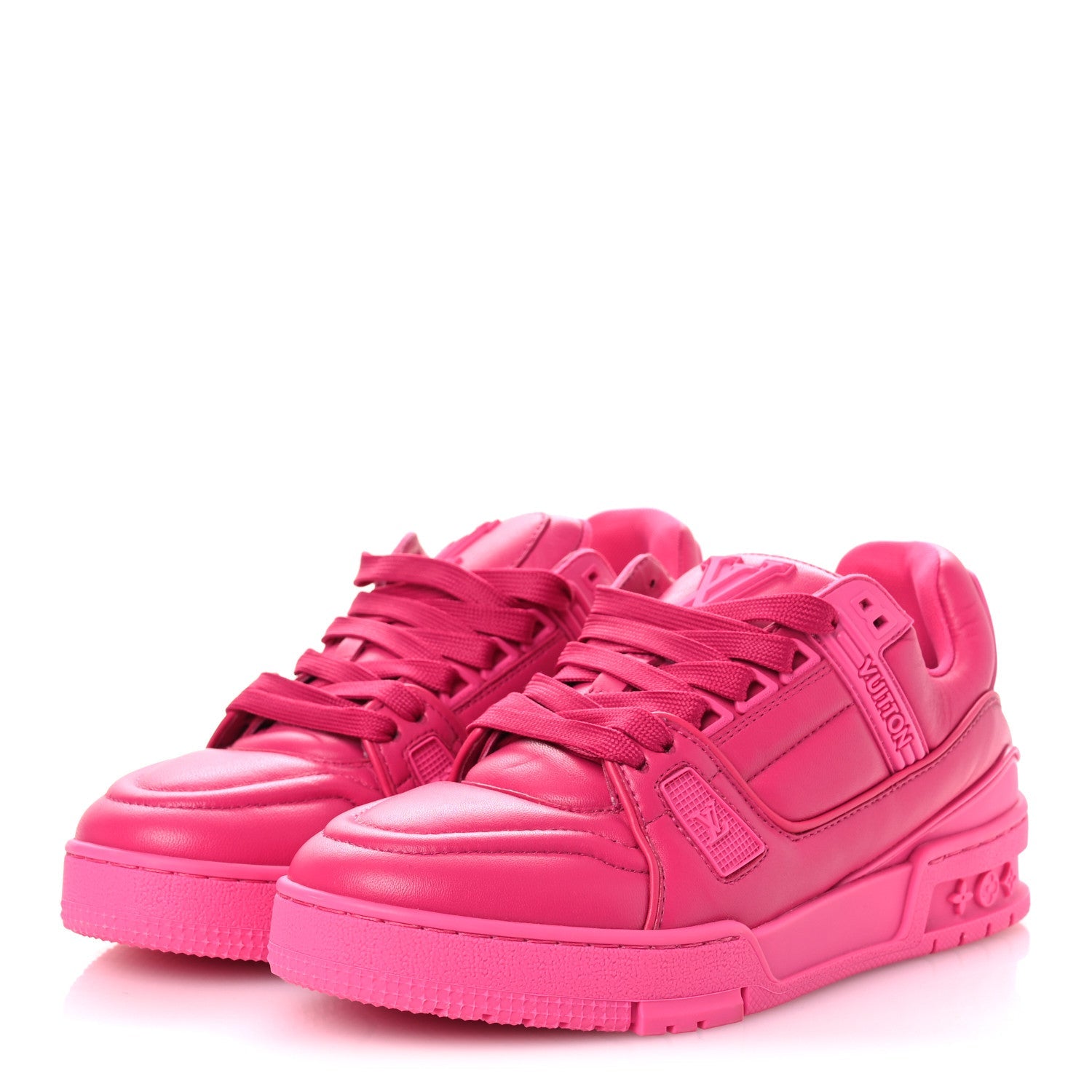 Louis Vuitton Calfskin Womens LV Trainer Sneakers 37 Hot Pink