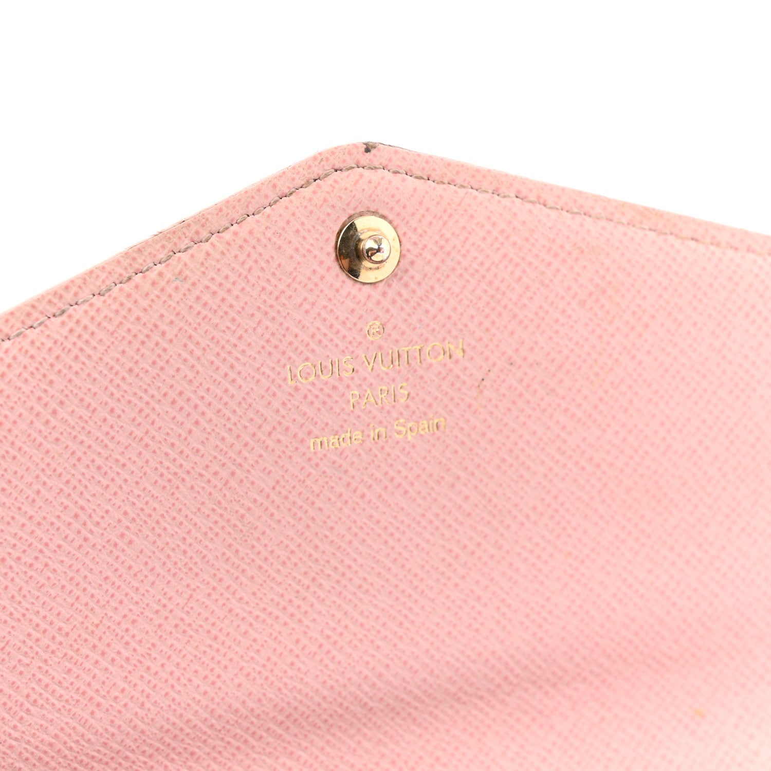 Louis Vuitton Damier Ebene Studded Sarah Wallet NM Rose Ballerine