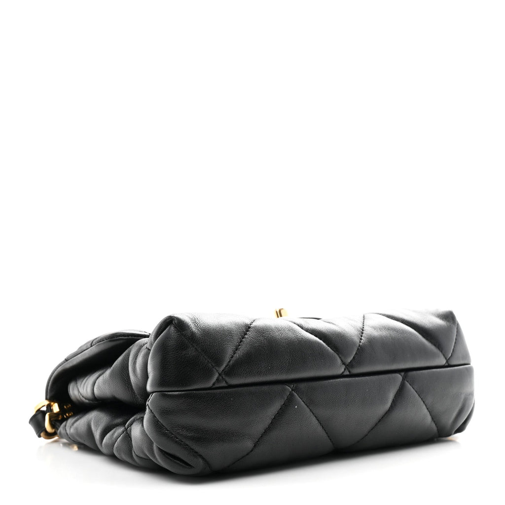 Chanel Lambskin Quilted Small Chain Top Handle Flap Black