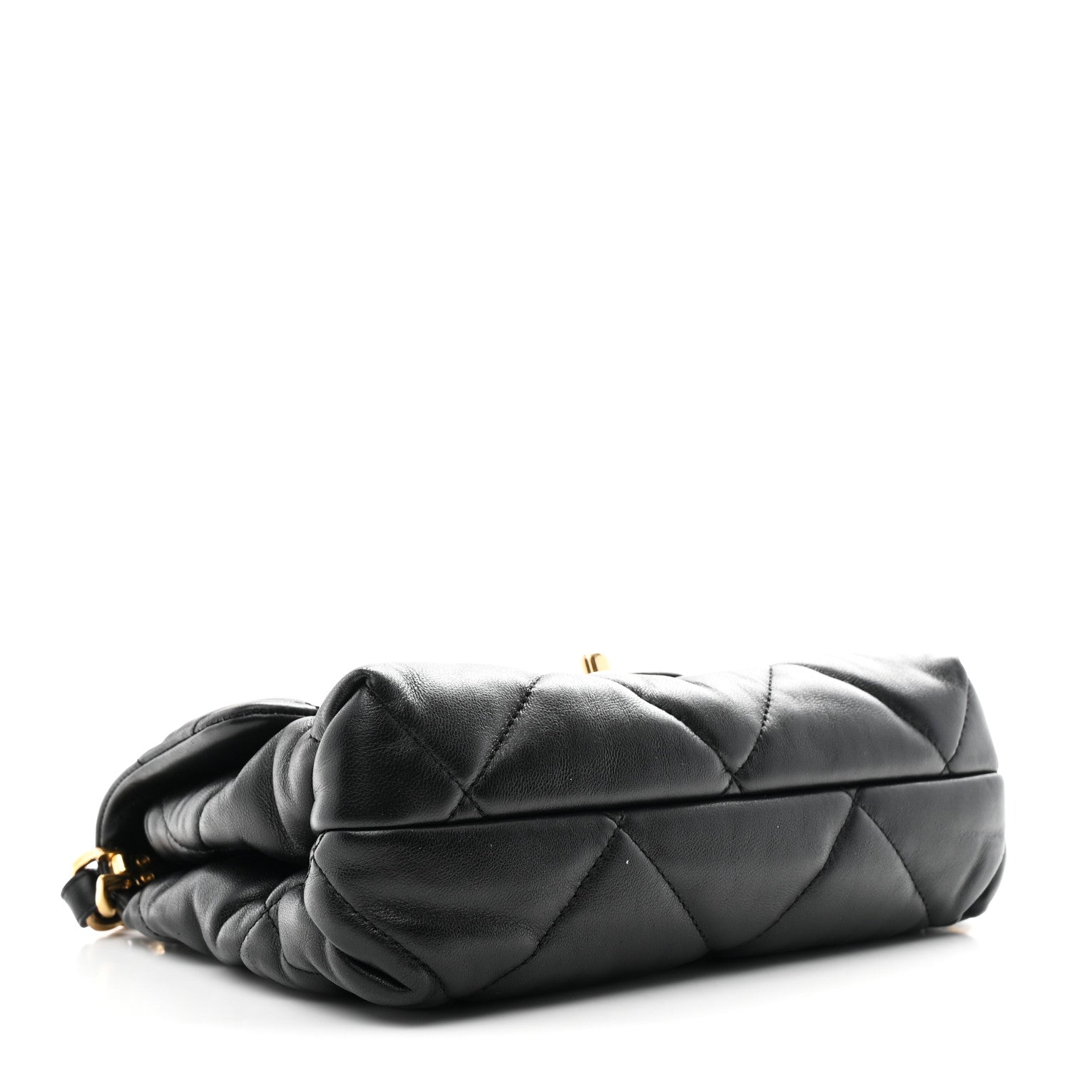 Chanel Lambskin Quilted Small Chain Top Handle Flap Black