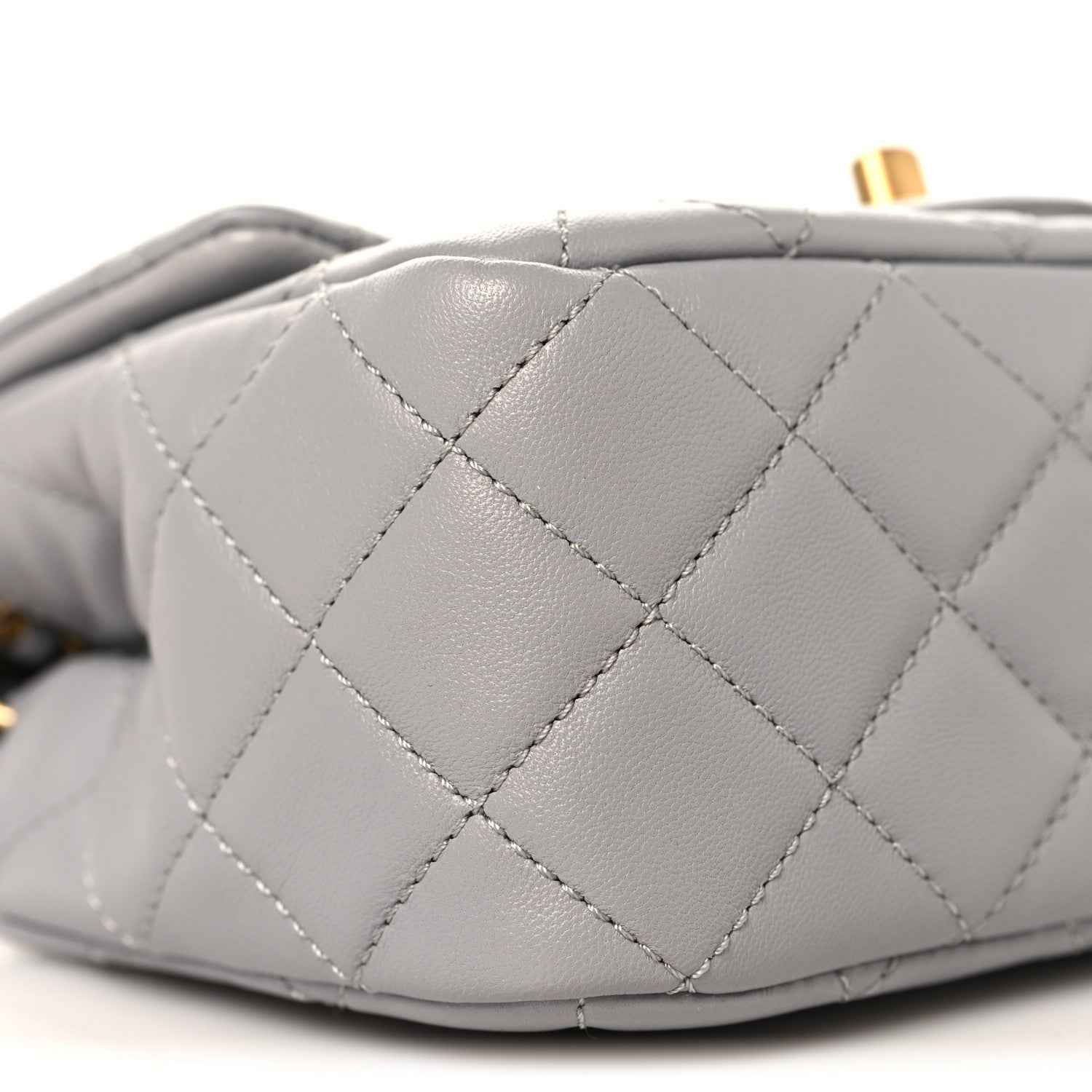 Chanel Lambskin Quilted Mini Pearl Crush Flap Light Grey