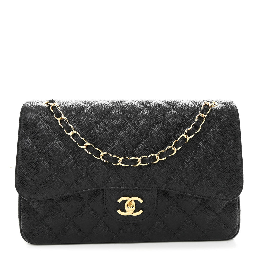 Chanel Caviar Quilted Jumbo Double Flap Black