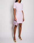 Chanel 22/P Lilac Short Sleeve Knitted Midi Dress with Belt Detail Size FR 36 (UK 8)