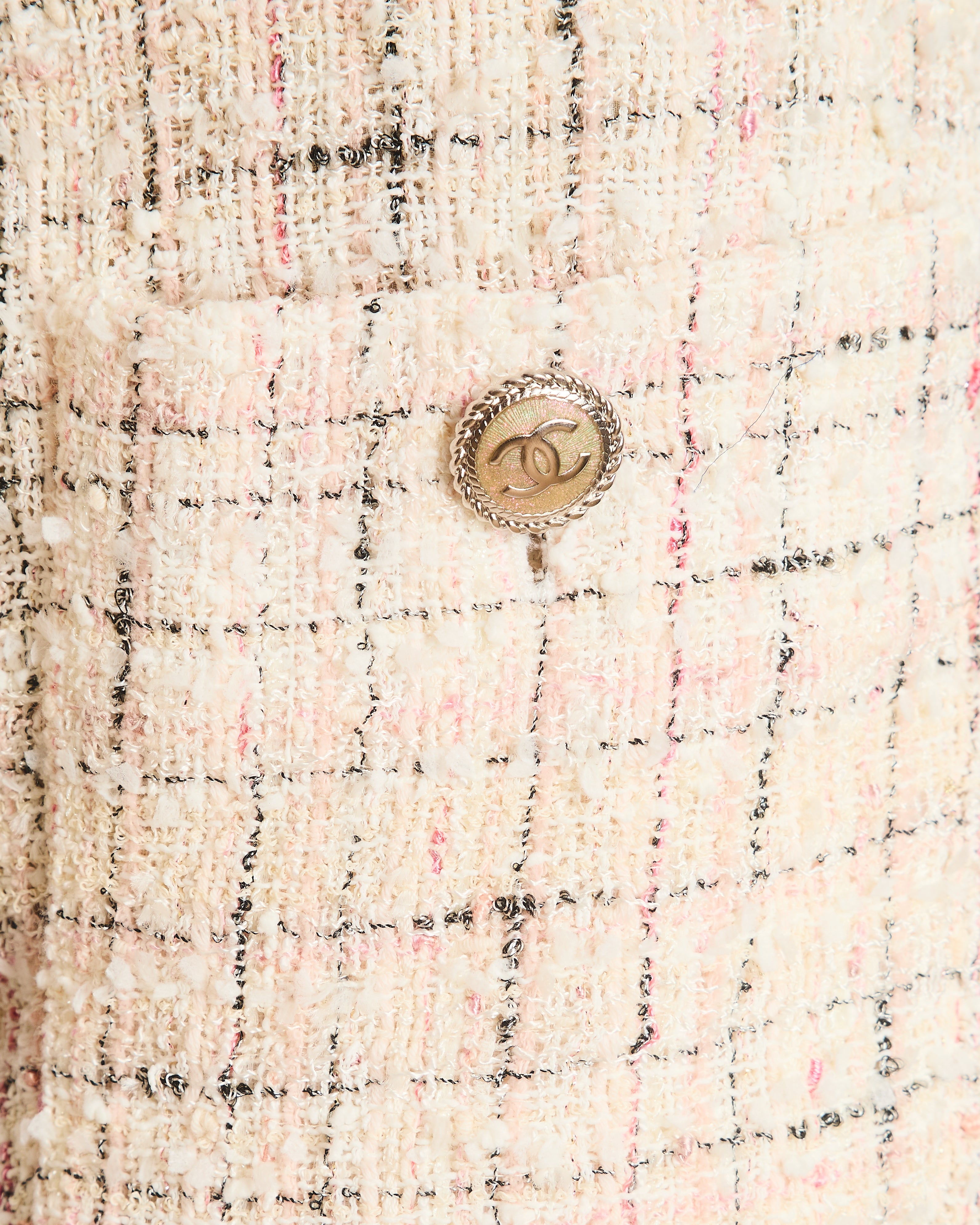 Chanel 18/P Beige Tweed Playsuit with Frayed Sleeve Detail Size FR 36 (UK 8)