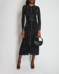 Chanel 21/K Black Long Sleeve Button Down Glitter Maxi Dress Size FR 40 (UK 12)