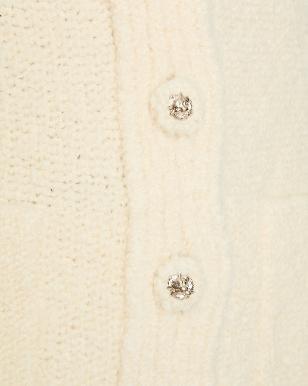 Chanel Ivory Knitted Cashmere Cardigan with Ruched Sleeve Detail Size FR 34 (UK 6)