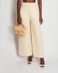 Chanel Ivory Knitted Cashmere Pants with CC Button Detail Size FR 36 (UK 8)