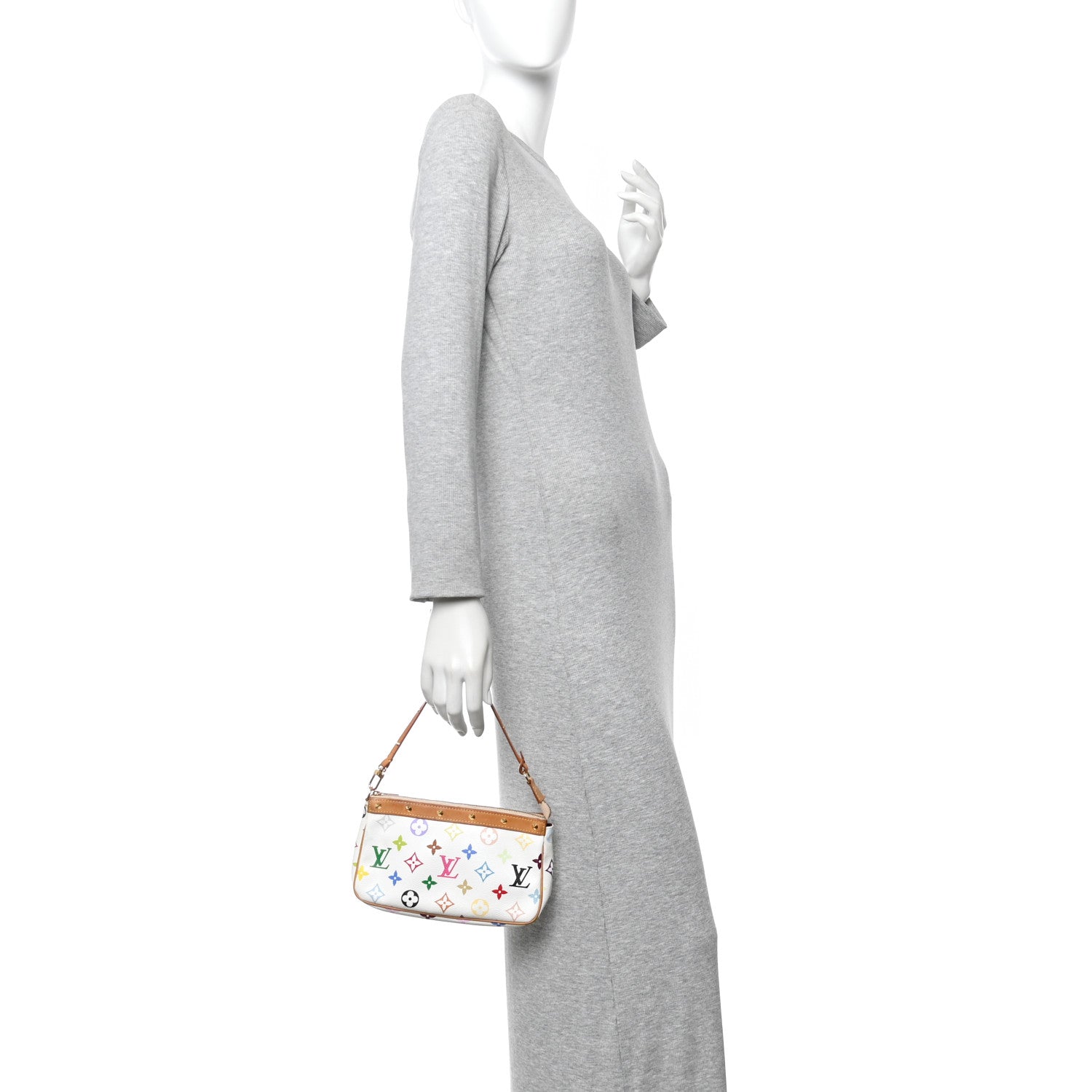 Louis Vuitton Monogram Multicolor Pochette Accessories White