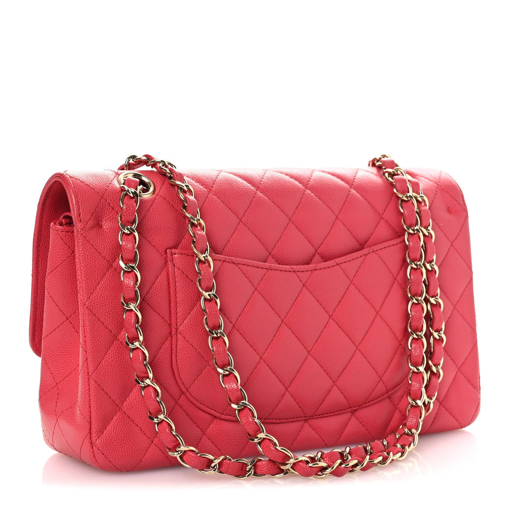 Chanel Caviar Quilted Medium Double Flap Dark Pink