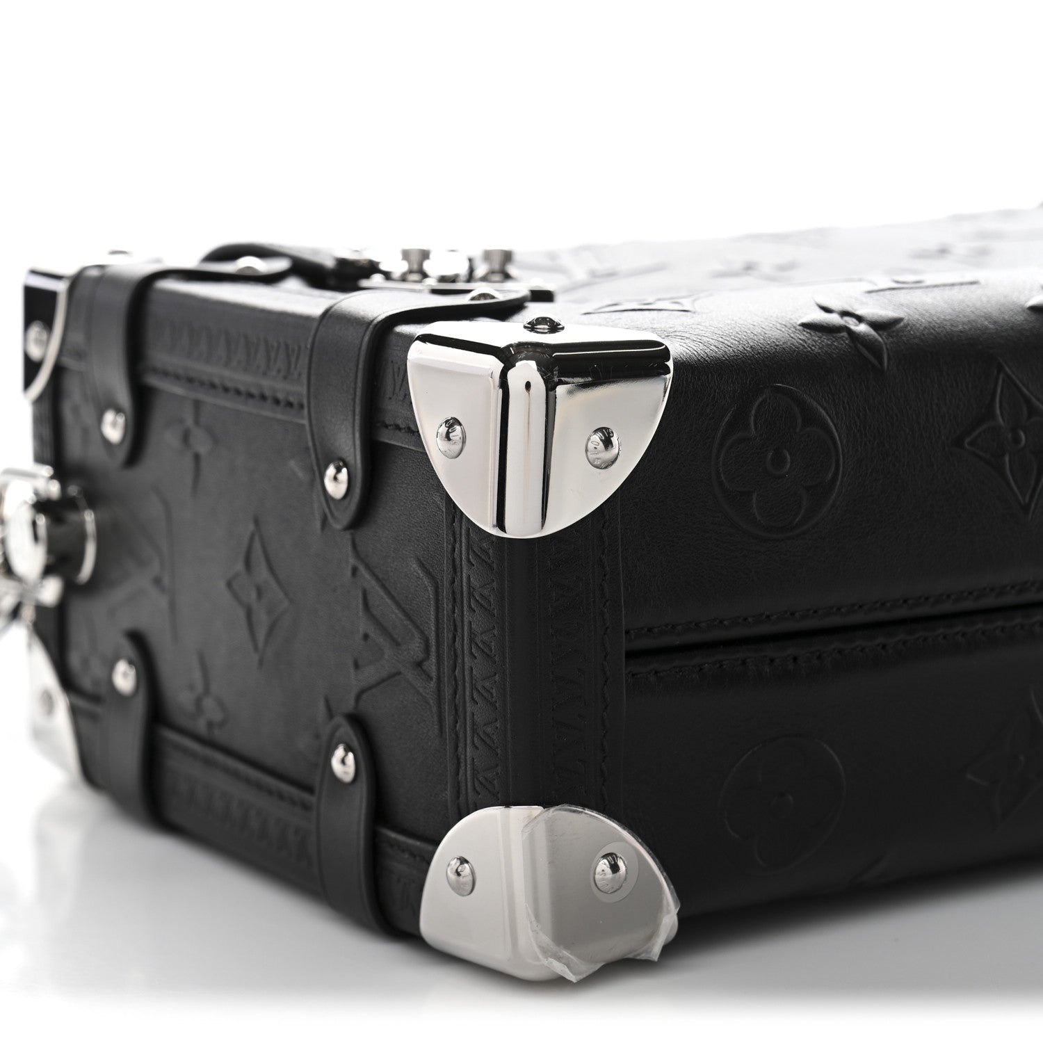 Louis Vuitton Calfskin Debossed Monogram Side Trunk Black