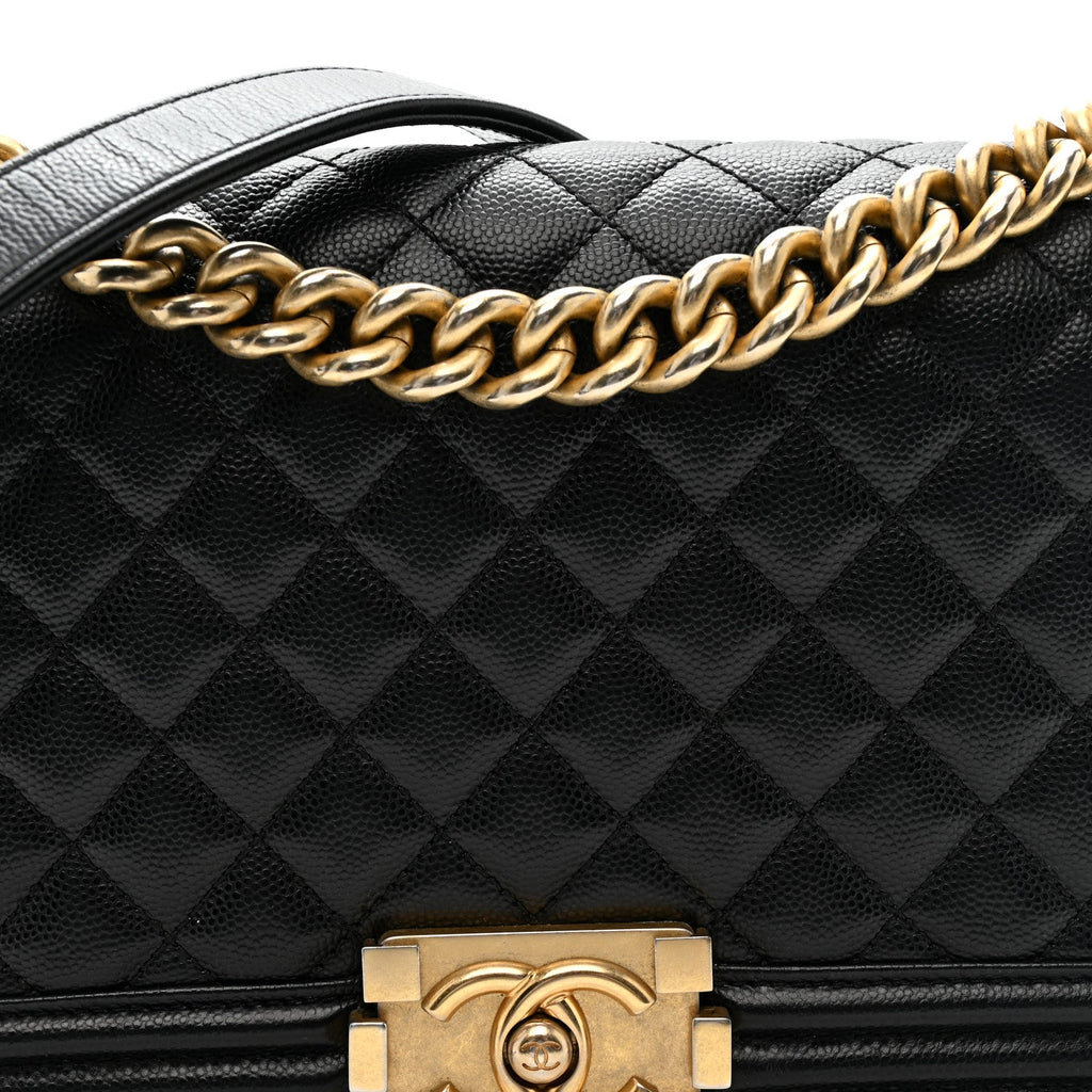 Chanel Caviar Quilted Medium Boy Flap Black