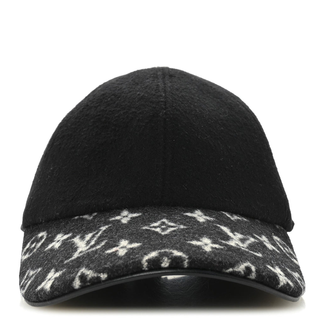 Louis Vuitton Wool Silk Monogram Endless Cap L Black