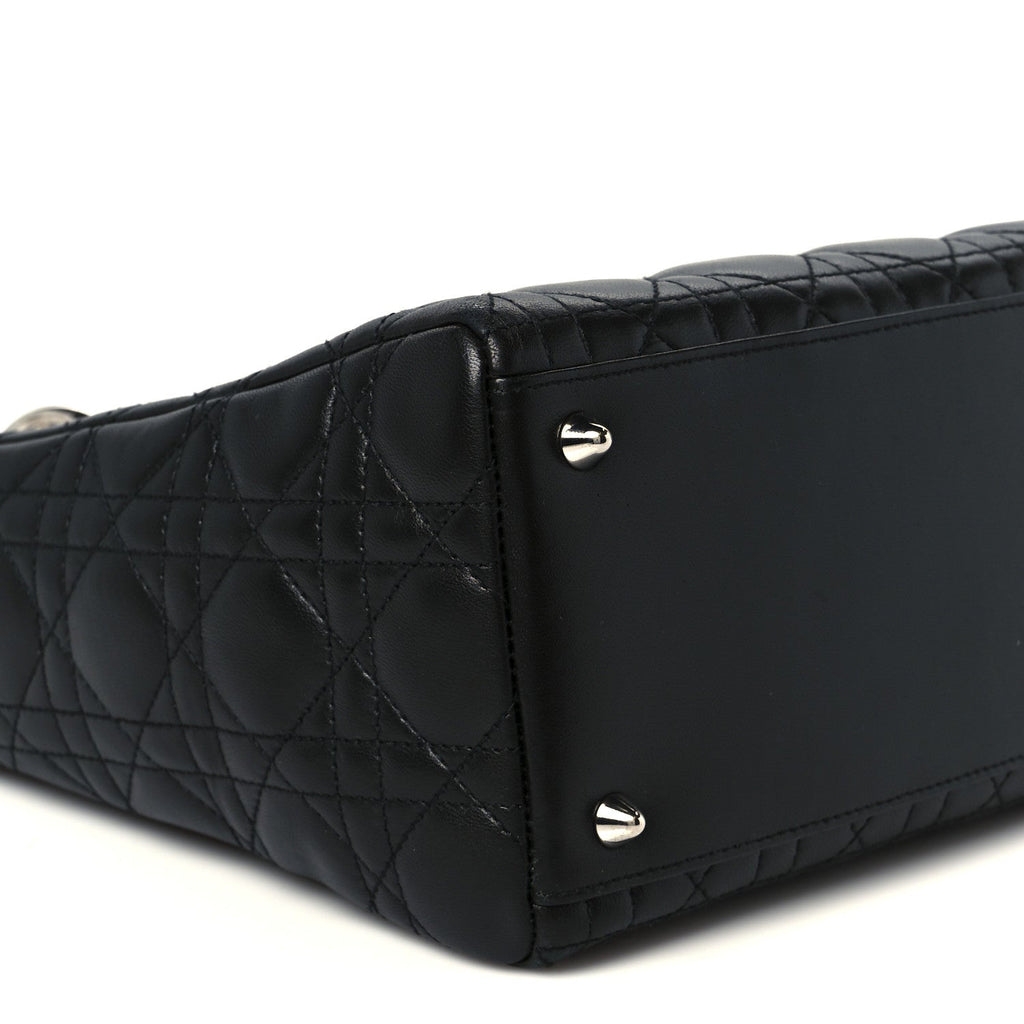Christian Dior Lambskin Cannage Medium Lady Dior Black