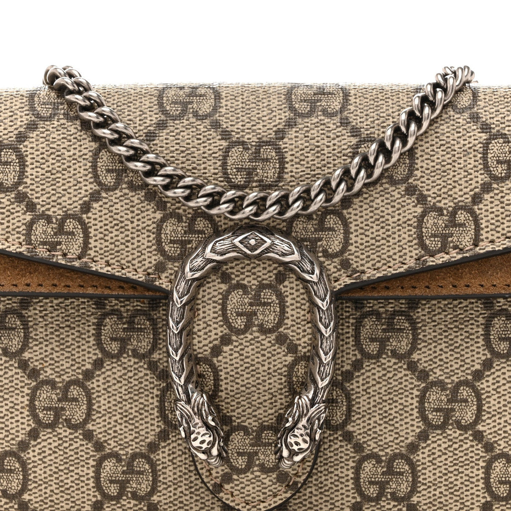 Gucci GG Supreme Monogram Super Mini Dionysus Shoulder Bag Taupe