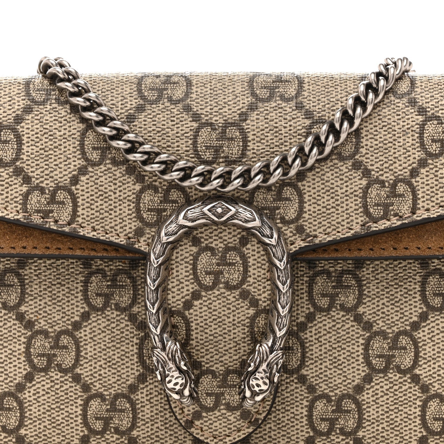 Gucci GG Supreme Monogram Super Mini Dionysus Shoulder Bag Taupe