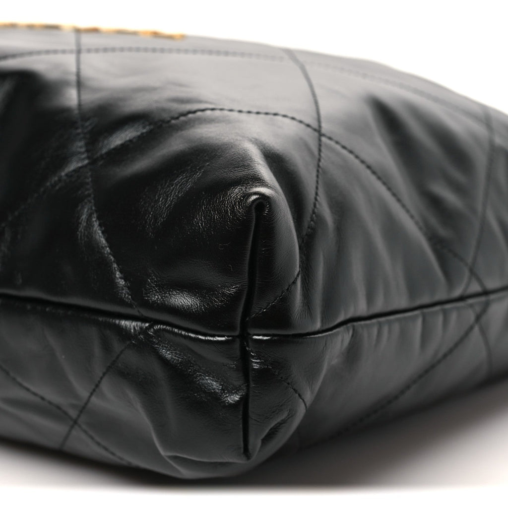 Chanel Shiny Calfskin Quilted Chanel 22 Black